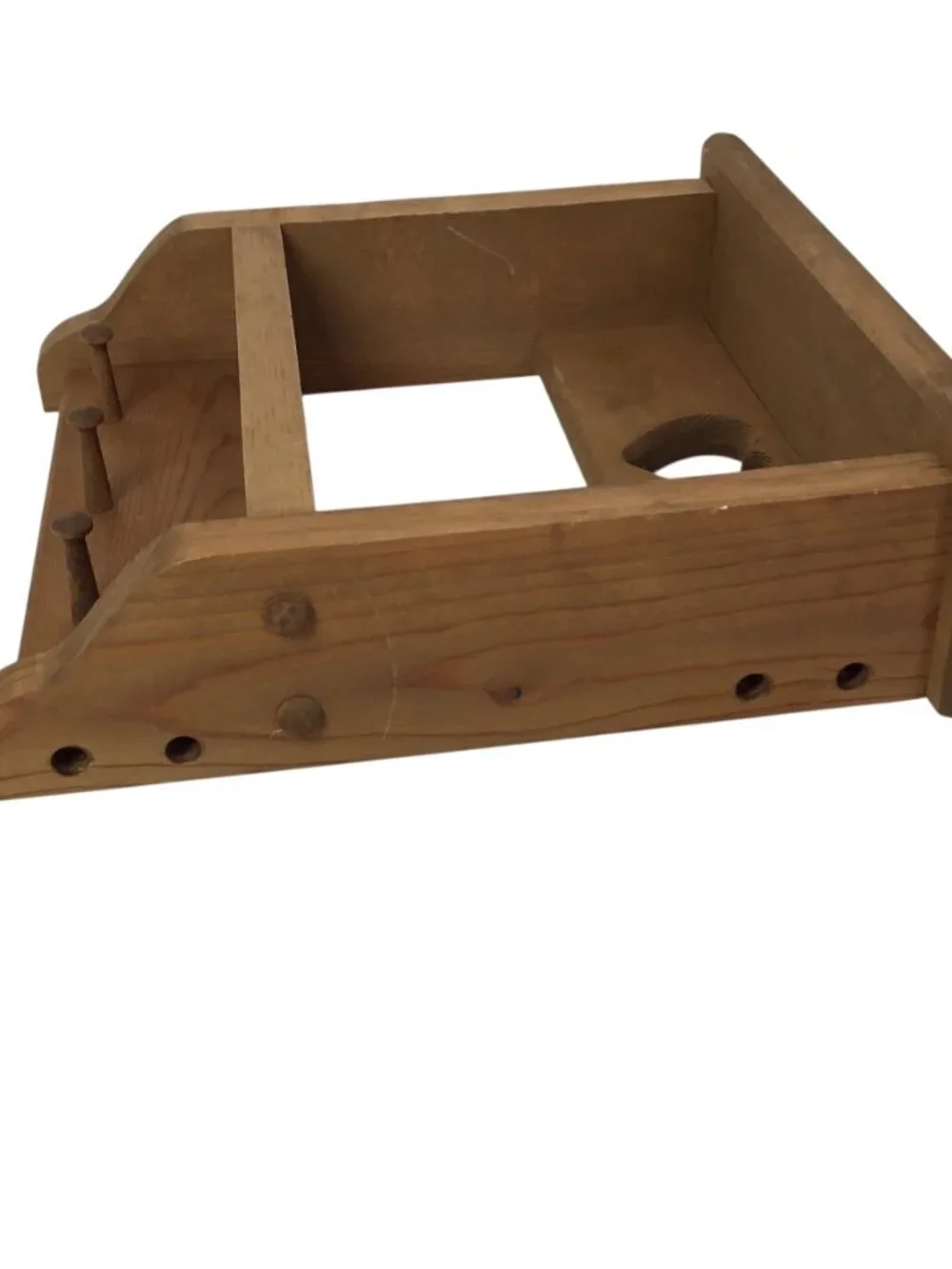 Vintage Wooden Heart Cutout Shelf w/Pegs Two Tier Cottagecore Farmhouse Country